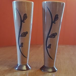 Artesa vase set of 2 9" tall hand painted